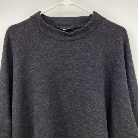 Eskandar Lagenlook Wool Blend Mock Neck Grey Oversized Drop Shoulder Sweater 1 - Picture 8 of 9